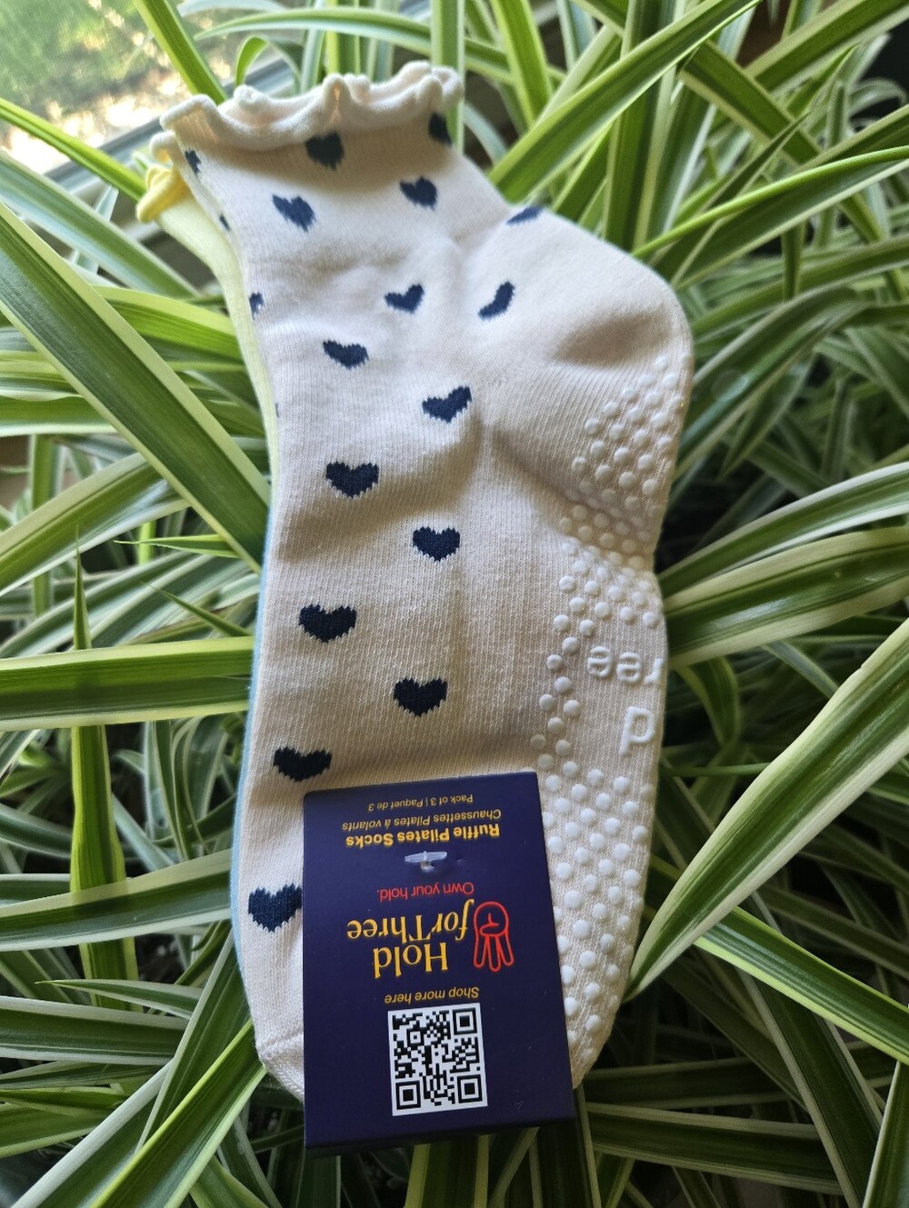 NWT Hold for Three Ruffle Pilates Grip Socks Pack of 3